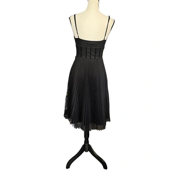 Vintage Betsey Johnson New York Sheer Mesh & Velvet Goth Vamp Corset Style Dress - Picture 7 of 9
